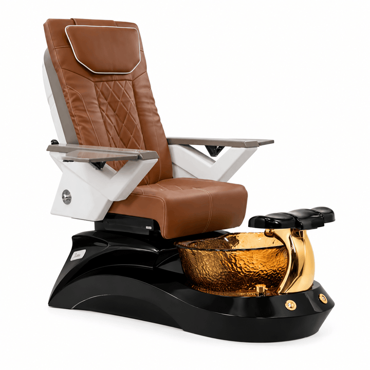 Mayakoba LOTUS II Shiatsulogic FX Pedicure Chair Cappuccino FX / Black and All Gold Lotus II AYC-SPA-LOTUS-2-FX9653-839ABLKGLD-53CPO