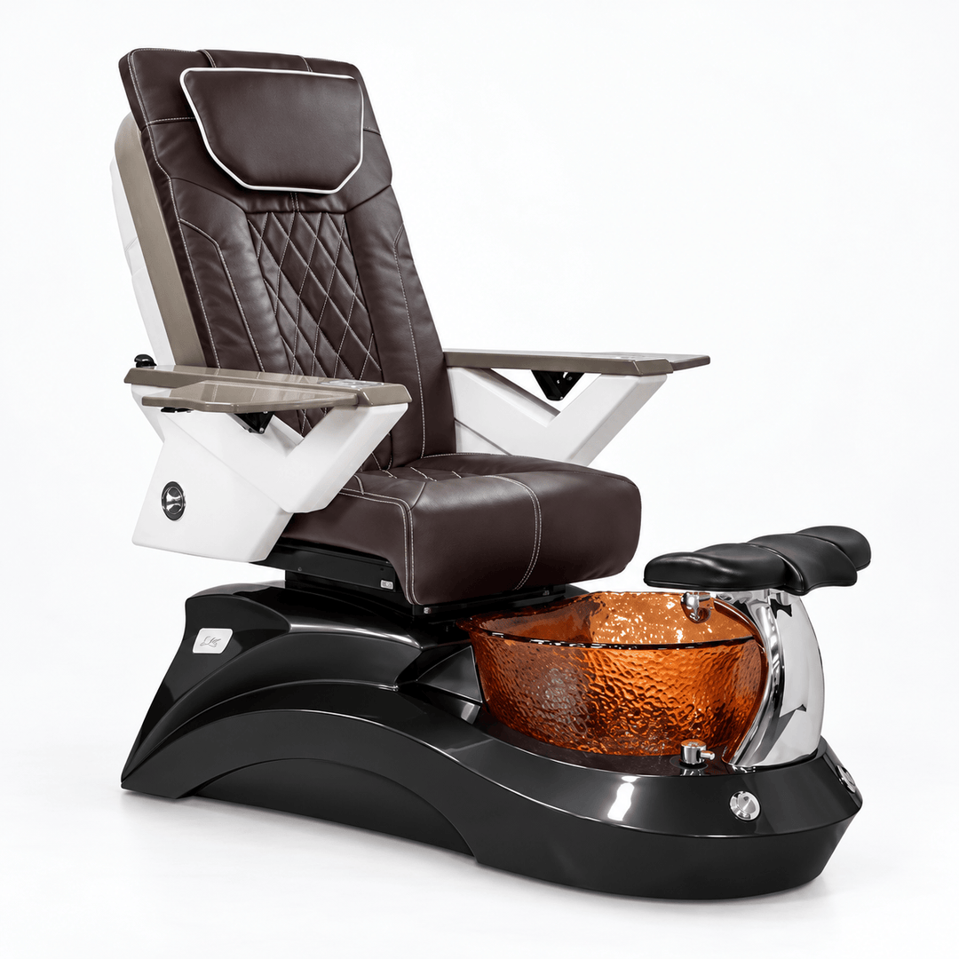 Mayakoba LOTUS II Shiatsulogic FX Pedicure Chair Chocolate FX / Dark Grey and Amber Lotus II AYC-SPA-LOTUS-2-FX9653-839BLKGLD-53CHO