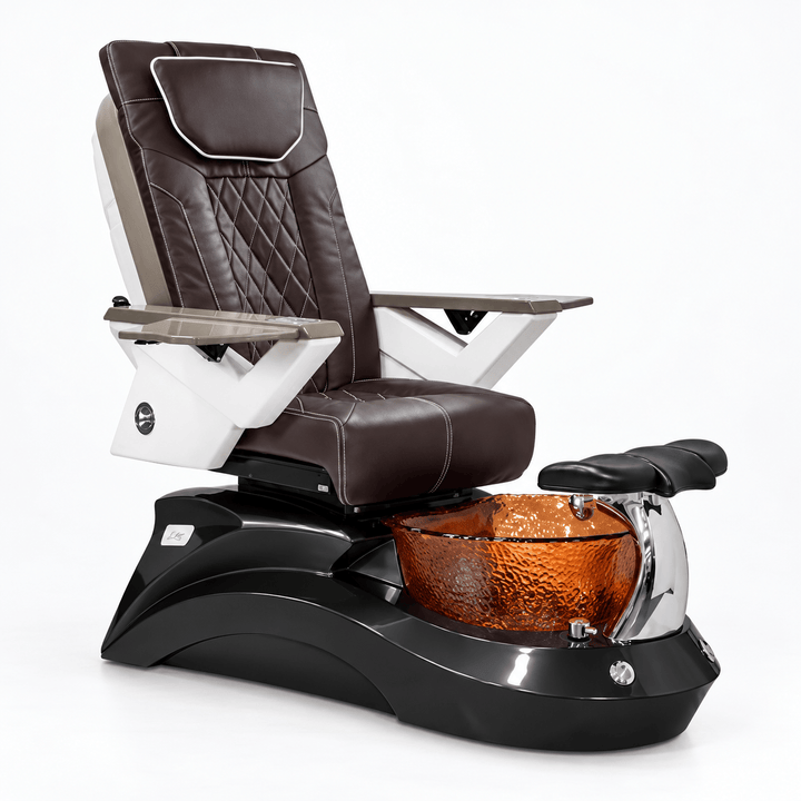Mayakoba LOTUS II Shiatsulogic FX Pedicure Chair Chocolate FX / Dark Grey and Amber Lotus II AYC-SPA-LOTUS-2-FX9653-839BLKGLD-53CHO