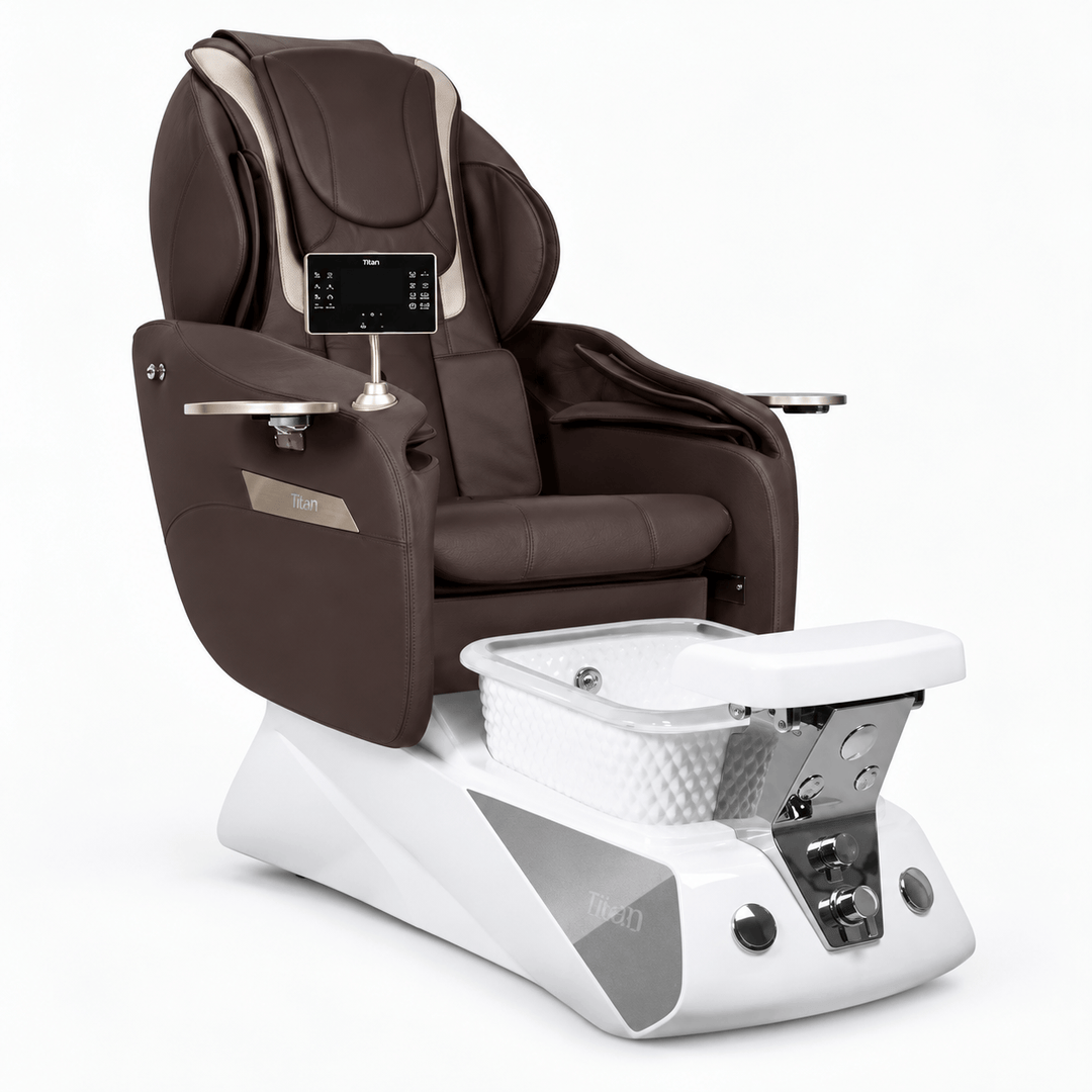 Osaki Spa OSAKI COMET Pedicure Chair Brown / Silver/White Chrome
