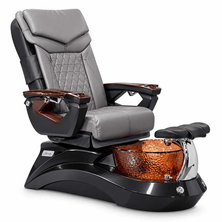 Mayakoba LOTUS II Shiatsulogic LX Pedicure Chair Grey LX / Dark Grey and Amber Lotus II AYC-SPA-LOTUS-2-LX-839BLKGLD-18VGY