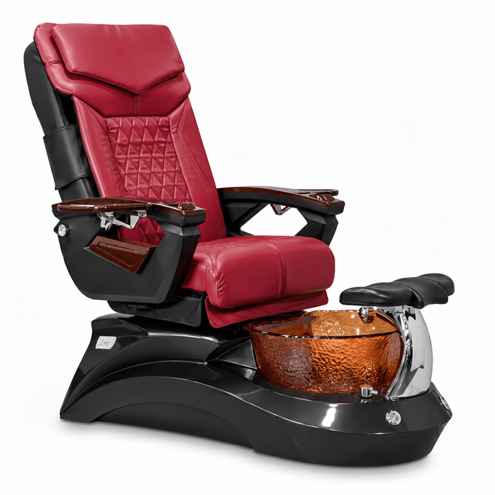 Mayakoba LOTUS II Shiatsulogic LX Pedicure Chair Black LX / Dark Grey and Amber Lotus II AYC-SPA-LOTUS-2-LX-839BLKGLD-18VBLK