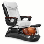 Mayakoba LOTUS II Shiatsulogic LX Pedicure Chair White LX / Dark Grey and Amber Lotus II AYC-SPA-LOTUS-2-LX1807-839BLKGLD-18VWH