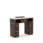 Lexor THE Moden™ Vented Manicure Table - VM313 Dark Walnut MODEN / Built-in Dust Collector DSP-LXR-NTBL-VM313-BIDC-BRN