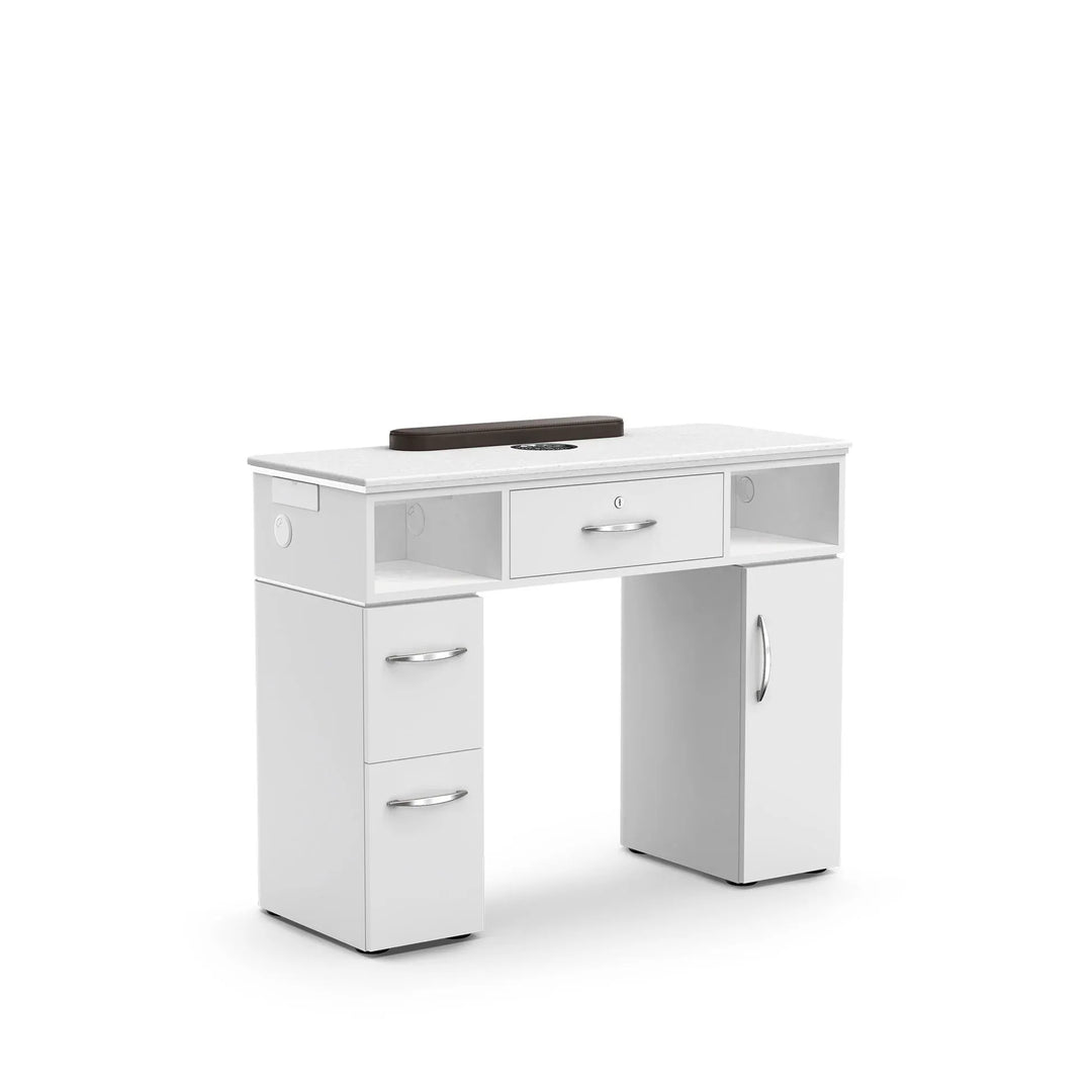 Lexor THE Moden™ Vented Manicure Table - VM313 White Pearl MODEN / No Dust Collector DSP-LXR-NTBL-VM313-WHT