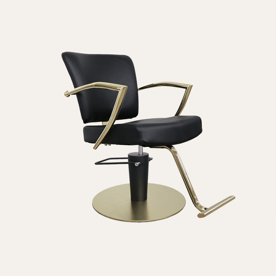 Keller International Manhattan Gold Salon Chair Black / Gold +$19 *Special Care Instructions* / Gold +$29 DSP-KEL-APCHR-K1179-T-BLACK-GOLD