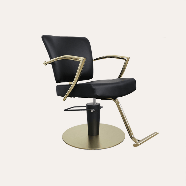 Keller International Manhattan Gold Salon Chair Black / Gold +$19 *Special Care Instructions* / Gold +$29 DSP-KEL-APCHR-K1179-T-BLACK-GOLD