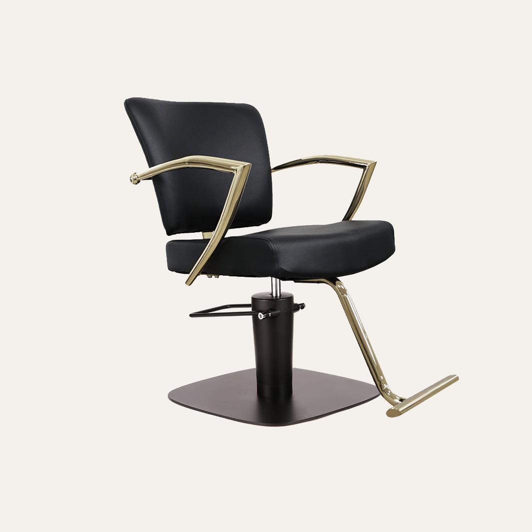 Keller International Manhattan Gold Salon Chair Black / Square Black+$19 / Gold +$29 DSP-KEL-APCHR-K1179-T-BLACK-GOLD