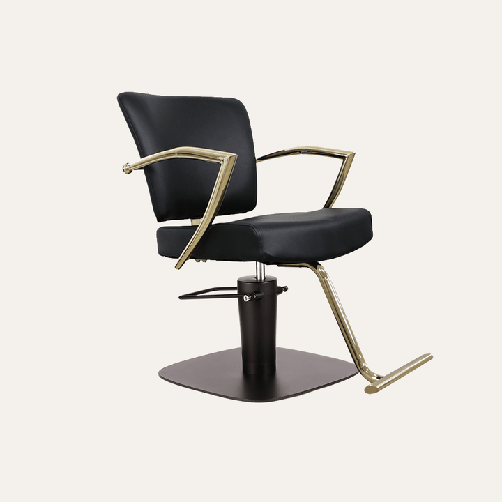 Keller International Manhattan Gold Salon Chair Black / Square Black+$19 / Gold +$29 DSP-KEL-APCHR-K1179-T-BLACK-GOLD