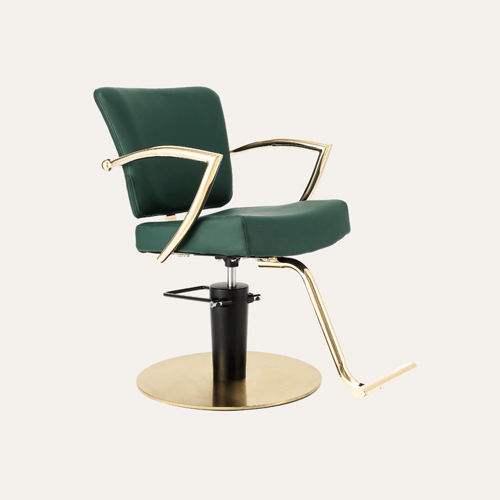 Keller International Manhattan Gold Salon Chair Evergreen / Gold +$19 *Special Care Instructions* / Gold +$29 DSP-KEL-APCHR-K1179-T-EVERGREEN-GOLD
