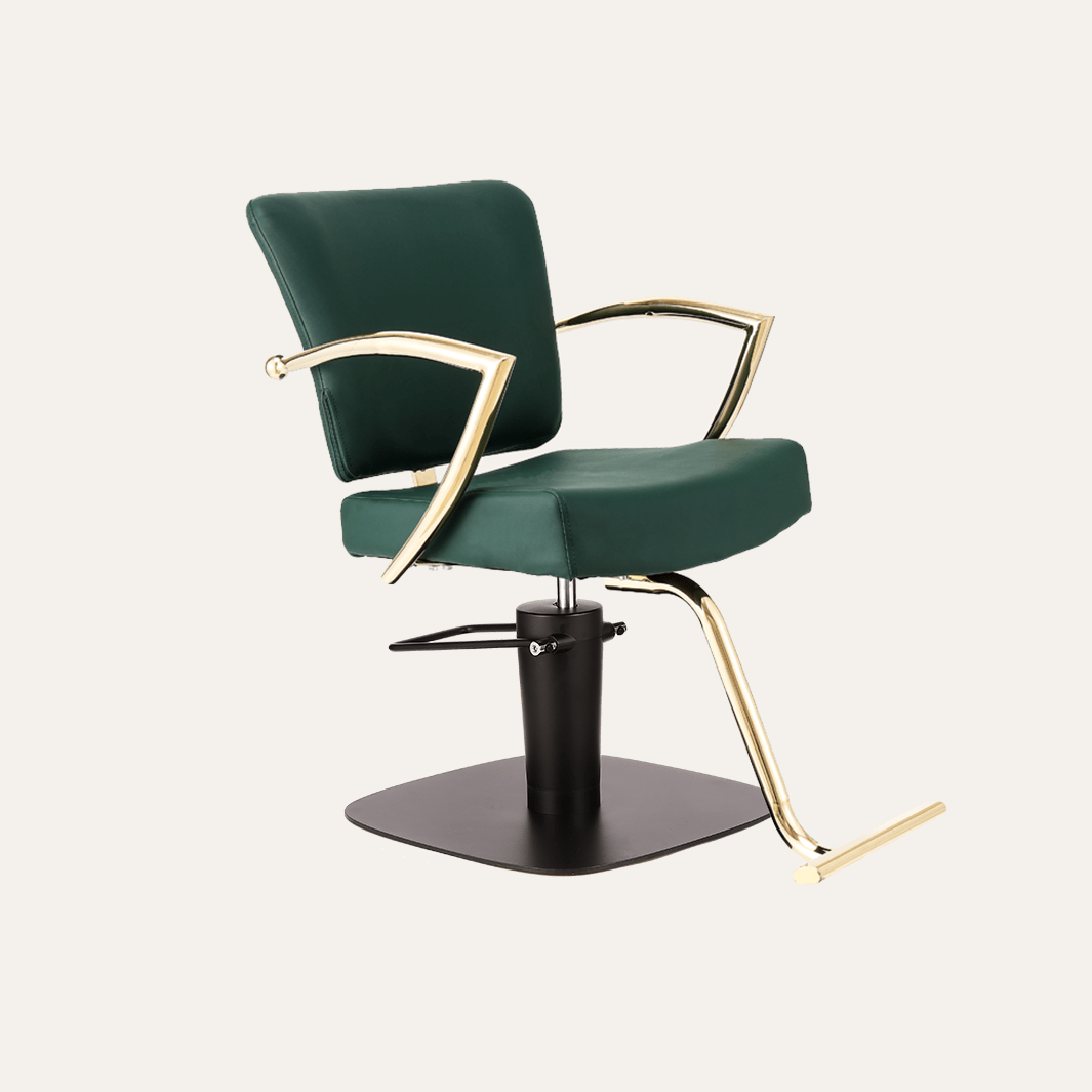 Keller International Manhattan Gold Salon Chair Evergreen / Square Black+$19 / Gold +$29 DSP-KEL-APCHR-K1179-T-EVERGREEN-GOLD
