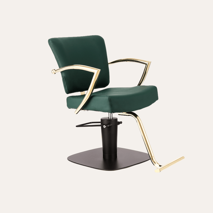 Keller International Manhattan Gold Salon Chair Evergreen / Square Black+$19 / Gold +$29 DSP-KEL-APCHR-K1179-T-EVERGREEN-GOLD