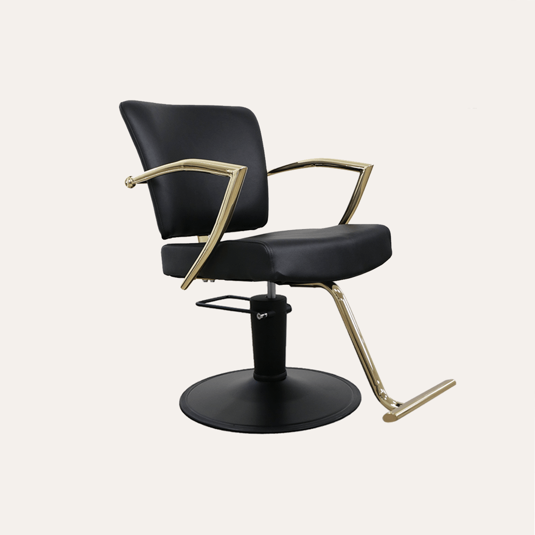 Keller International Manhattan Gold Salon Chair Black / Black / Gold +$29 DSP-KEL-APCHR-K1179-T-BLACK-GOLD