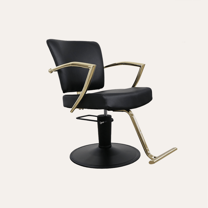 Keller International Manhattan Gold Salon Chair Black / Black / Gold +$29 DSP-KEL-APCHR-K1179-T-BLACK-GOLD