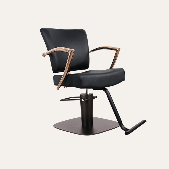 Keller International Manhattan Rose Gold Salon Chair Black / Square Black +$19 / T-Shaped Black DSP-KEL-APCHR-K1179-T-BLACK-ROSEGOLD