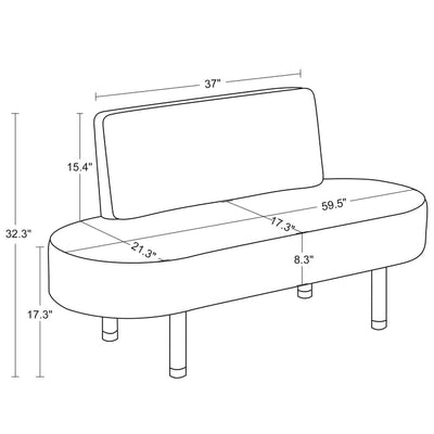 Brooks Salon Furnishing Otto Salon Reception Bench / Lobby Chairs