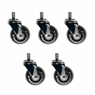 Spa Numa Rollerblade Style Rubber Chair Wheels Replacement Chair Casters (Set of 5) FF-SOB-PART-5WL-RB