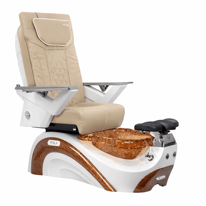 Mayakoba PERLA Shiatsulogic FX Pedicure Chair Light Khaki FX / White and Gold Perla II AYC-SPA-PERLA-FX9653-822WHTGLD-II-53LKK