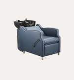 Keller International Amaré Shampoo Bowl & Chair Slate Blue / Black / Chrome DSP-KEL-BWSH-K4002-SLATEBLUE