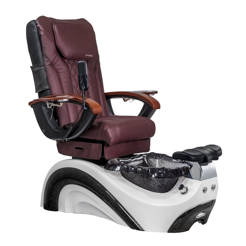 Mayakoba PERLA Shiatsulogic EX-R Pedicure Chair Burgundy EXR / White and Black Perla AYC-SPA-PERLA-EXR2007-822WHTBLK-16VBG
