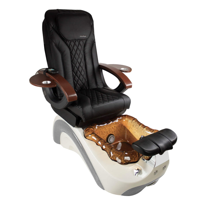 Mayakoba PERLA Shiatsulogic EX-R Pedicure Chair Black EXR / White and Gold Perla AYC-SPA-PERLA-EXR2007-822WHTGLD-16VBLK