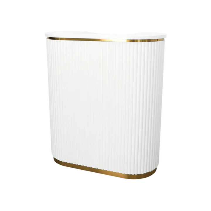 Keller International Petite René Tambour Reception Desk White DSP-KEL-NRTBL-K9001S-WHITE