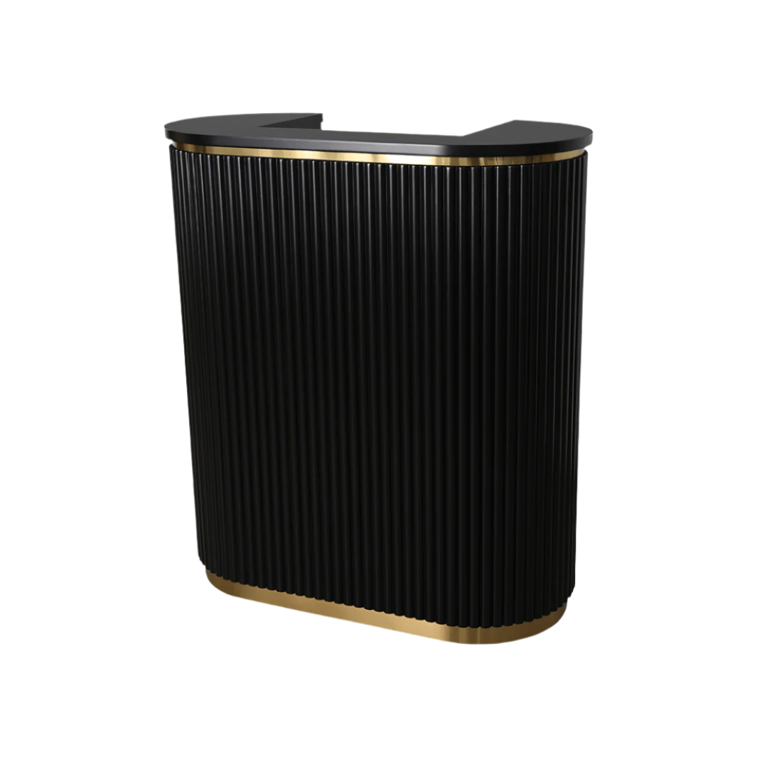 Keller International Petite René Tambour Reception Desk Black DSP-KEL-NRTBL-K9001S-BLACK