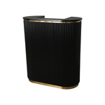 Keller International Petite René Tambour Reception Desk Black DSP-KEL-NRTBL-K9001S-BLACK