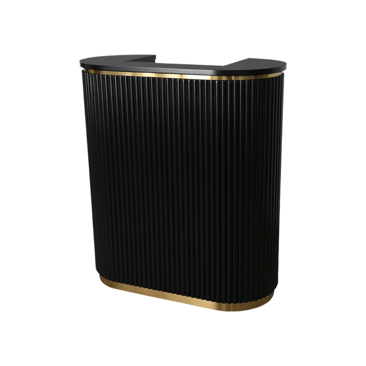 Keller International Petite René Tambour Reception Desk Black DSP-KEL-NRTBL-K9001S-BLACK