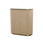 Keller International Petite René Tambour Reception Desk Natural Oak DSP-KEL-NRTBL-K9001S-NATURALOAK
