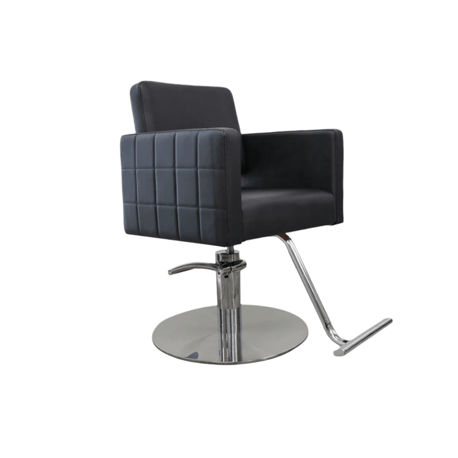 Keller International Poly Salon Chair Black / Stainless Circle / Chrome DSP-KEL-APCHR-K1149-T-BLACK