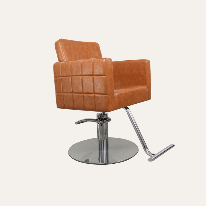 Keller International Poly Salon Chair Camel / Stainless Circle / Chrome DSP-KEL-APCHR-K1149-T-CAMEL