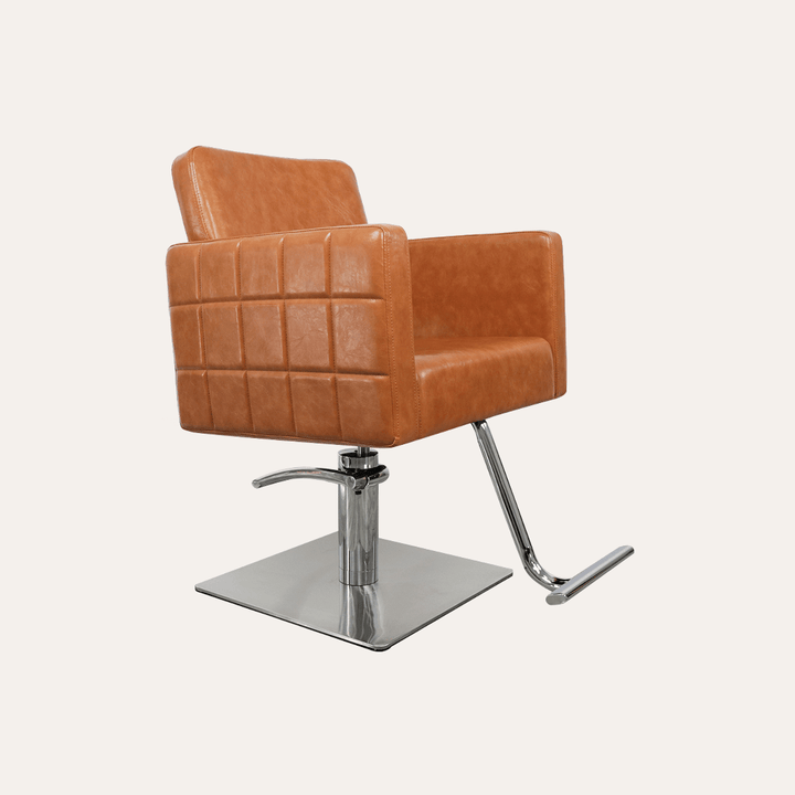 Keller International Poly Salon Chair Camel / Stainless Square / Chrome DSP-KEL-APCHR-K1149-T-CAMEL