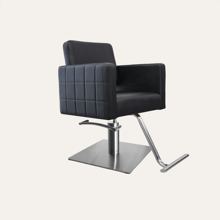 Keller International Poly Salon Chair Black / Stainless Square / Chrome DSP-KEL-APCHR-K1149-T-BLACK