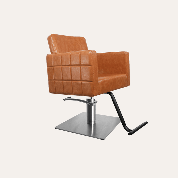 Keller International Poly Salon Chair Camel / Stainless Square / Black +$19 DSP-KEL-APCHR-K1149-T-CAMEL