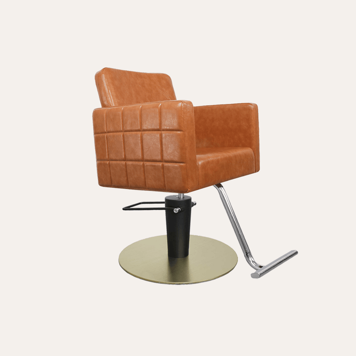 Keller International Poly Salon Chair Camel / Gold +$19 *Special Care Instructions* / Chrome DSP-KEL-APCHR-K1149-T-CAMEL