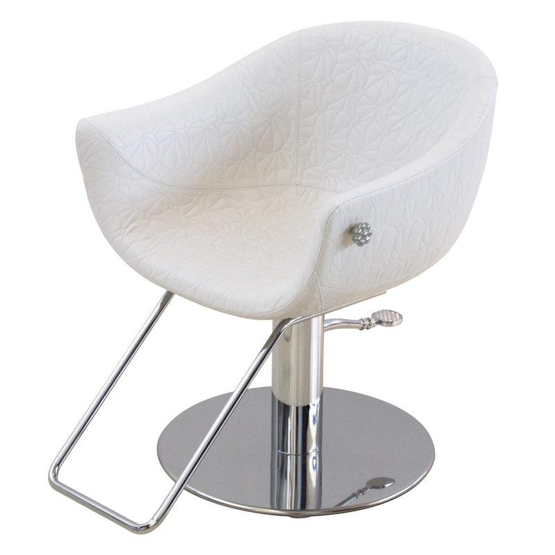Gamma & Bross Queen Mary Styling Chair White / Silver DSP-GMB-SYCHR-QN-MRY-6