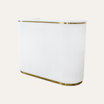 Keller International René Tambour Reception Desk White / White Top DSP-KEL-NRTBL-K9001-WHITE