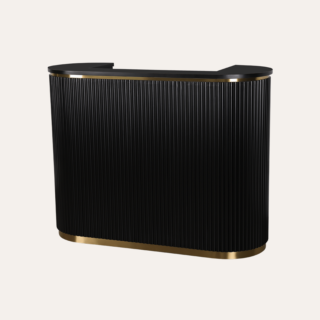 Keller International René Tambour Reception Desk Black / Black Top DSP-KEL-NRTBL-K9001-ALLBLACK