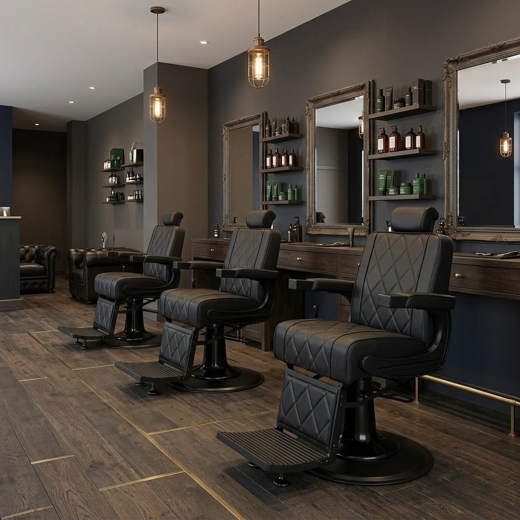 Berkeley ROGERS Barber Chair Black HON-BBCHR-52025-BLKBLK