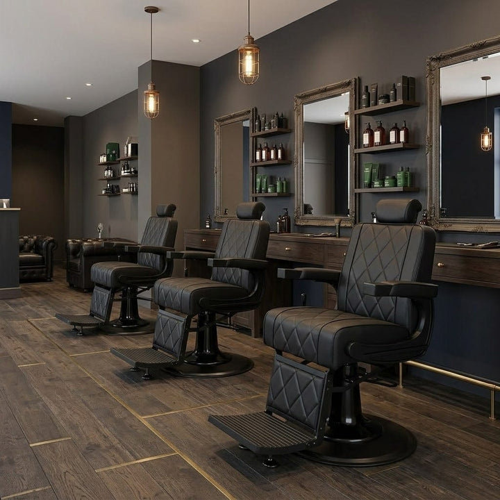 Berkeley ROGERS Barber Chair Black HON-BBCHR-52025-BLKBLK