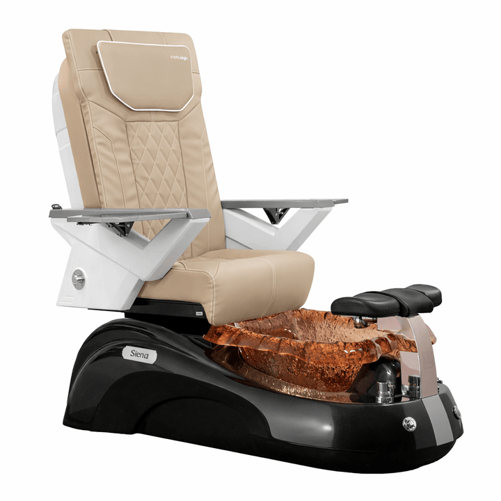 Mayakoba SIENA Shiatsulogic FX Pedicure Chair Light Khaki FX / Black and Gold Siena AYC-SPA-SIENA-FX9653-817NBLKGLD-53LKK