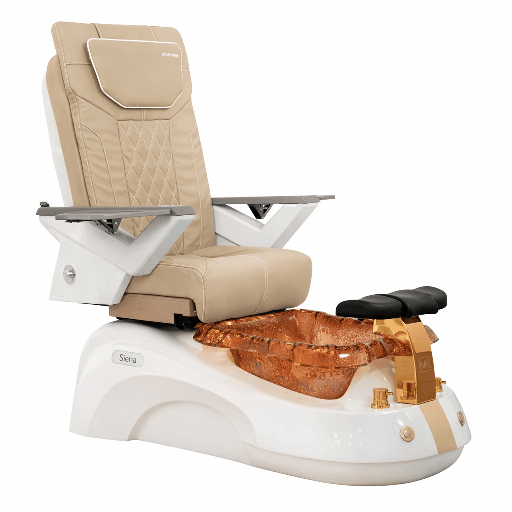 Mayakoba SIENA Shiatsulogic FX Pedicure Chair Light Khaki FX / White and Gold Siena AYC-SPA-SIENA-FX9653-817NWHGLD-53LKK