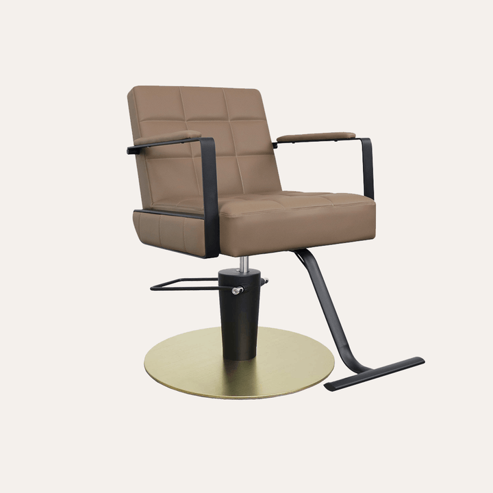 Keller International Savannah Salon Chair Brown / Gold +$19 *Special Care Instructions* DSP-KEL-APCHR-K1178-T-BROWN