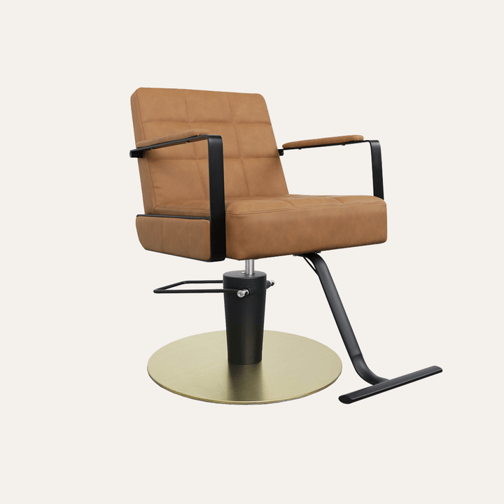 Keller International Savannah Salon Chair Soft Camel / Gold +$19 *Special Care Instructions* DSP-KEL-APCHR-K1178-T-SoftCamel