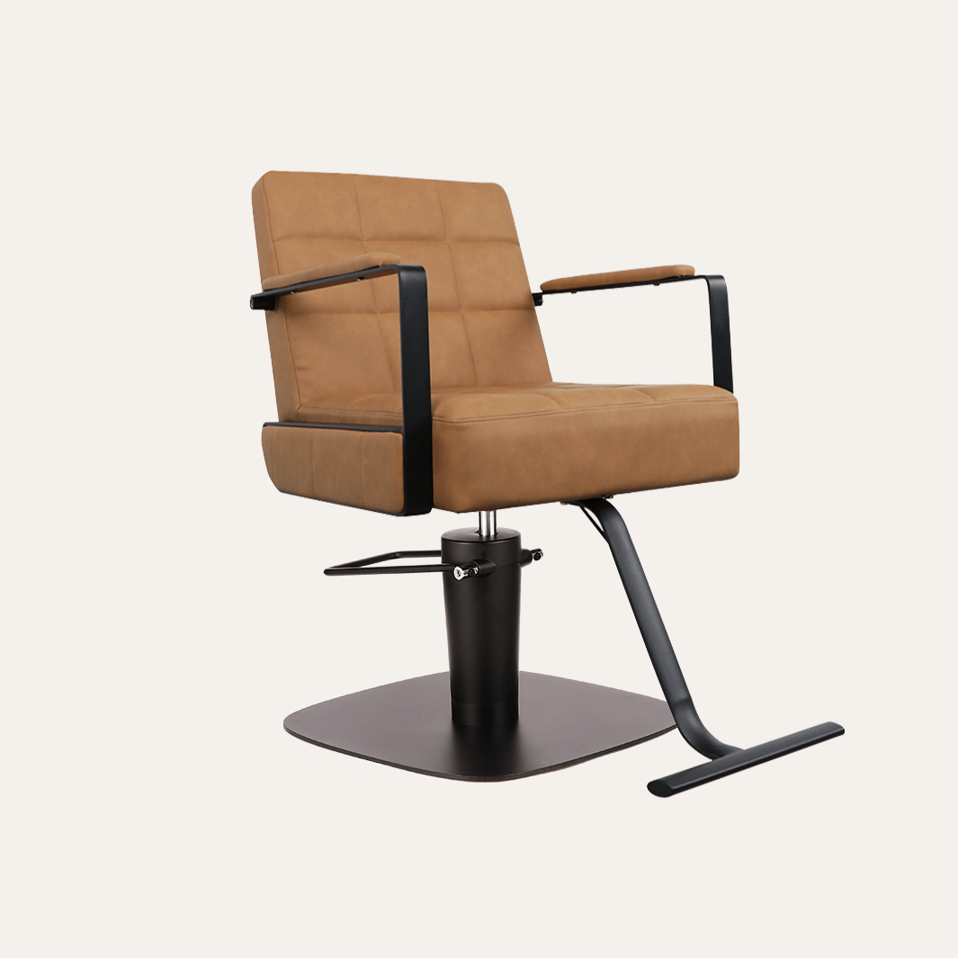 Keller International Savannah Salon Chair Soft Camel / Square Black+$19 DSP-KEL-APCHR-K1178-T-SoftCamel