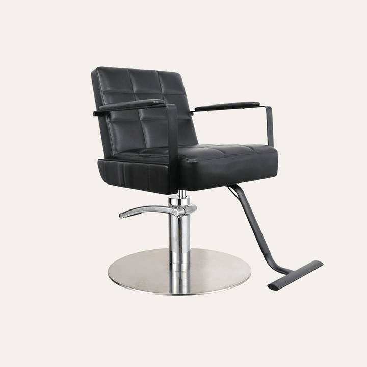 Keller International Savannah Salon Chair Black / Stainless Circle DSP-KEL-APCHR-K1178-T-BLACK