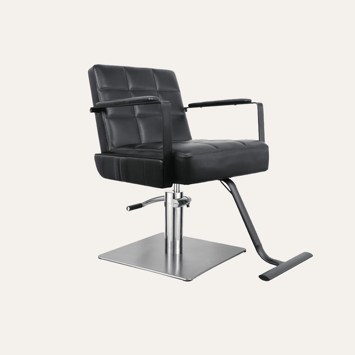 Keller International Savannah Salon Chair Black / Stainless Square DSP-KEL-APCHR-K1178-T-BLACK