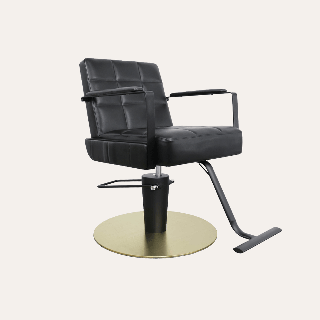 Keller International Savannah Salon Chair Black / Gold +$19 *Special Care Instructions* DSP-KEL-APCHR-K1178-T-BLACK