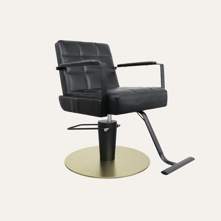 Keller International Savannah Salon Chair Black / Gold +$19 *Special Care Instructions* DSP-KEL-APCHR-K1178-T-BLACK